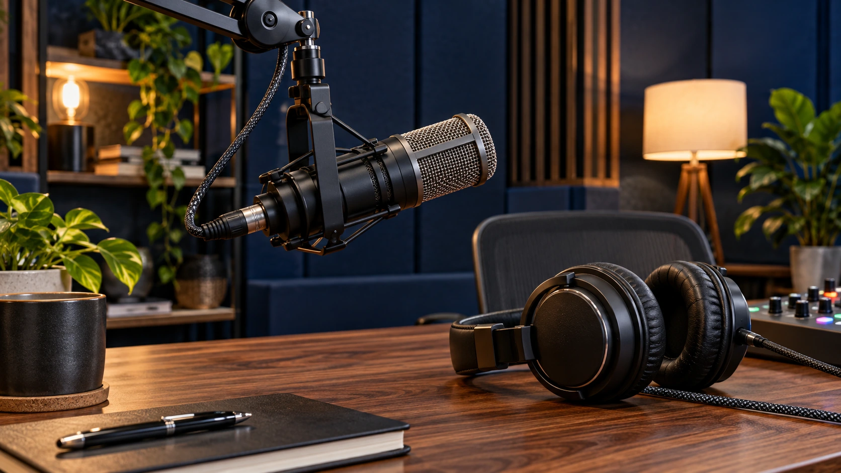 Podcast studio microphone